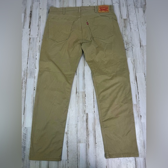 Levis 502 Pants Jeans Men 38x31 Denim Stretch Tan Straight - Picture 8 of 10